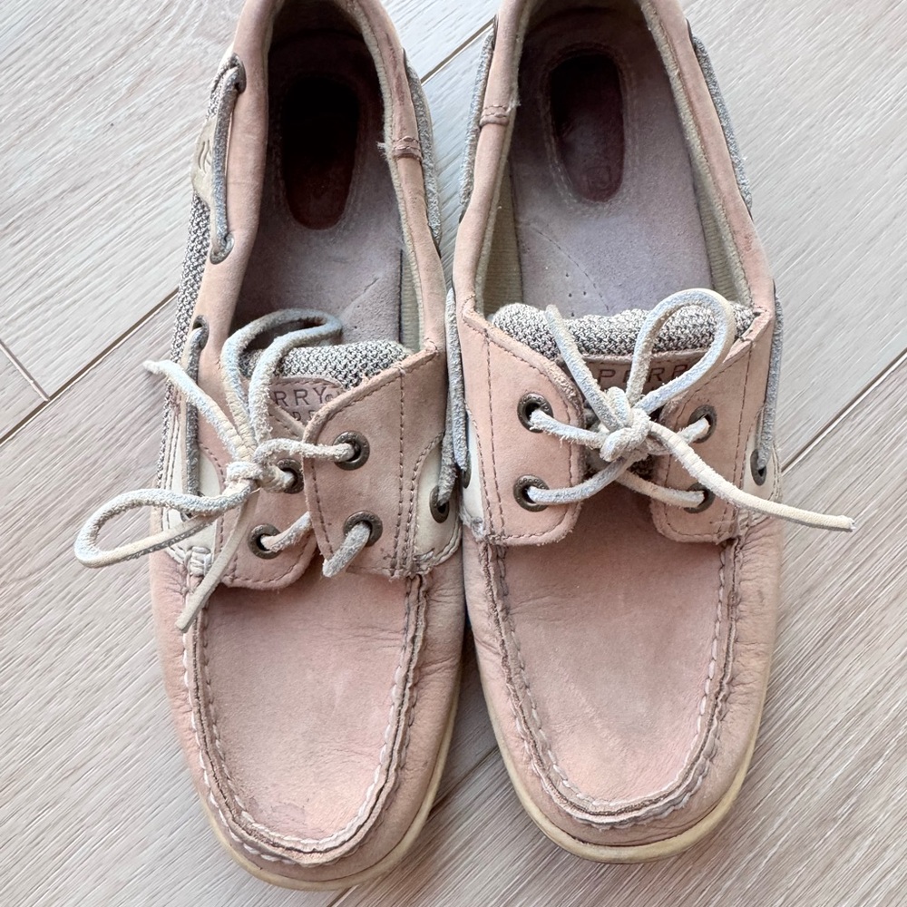 Sperry Blush Leather Boat Shoes